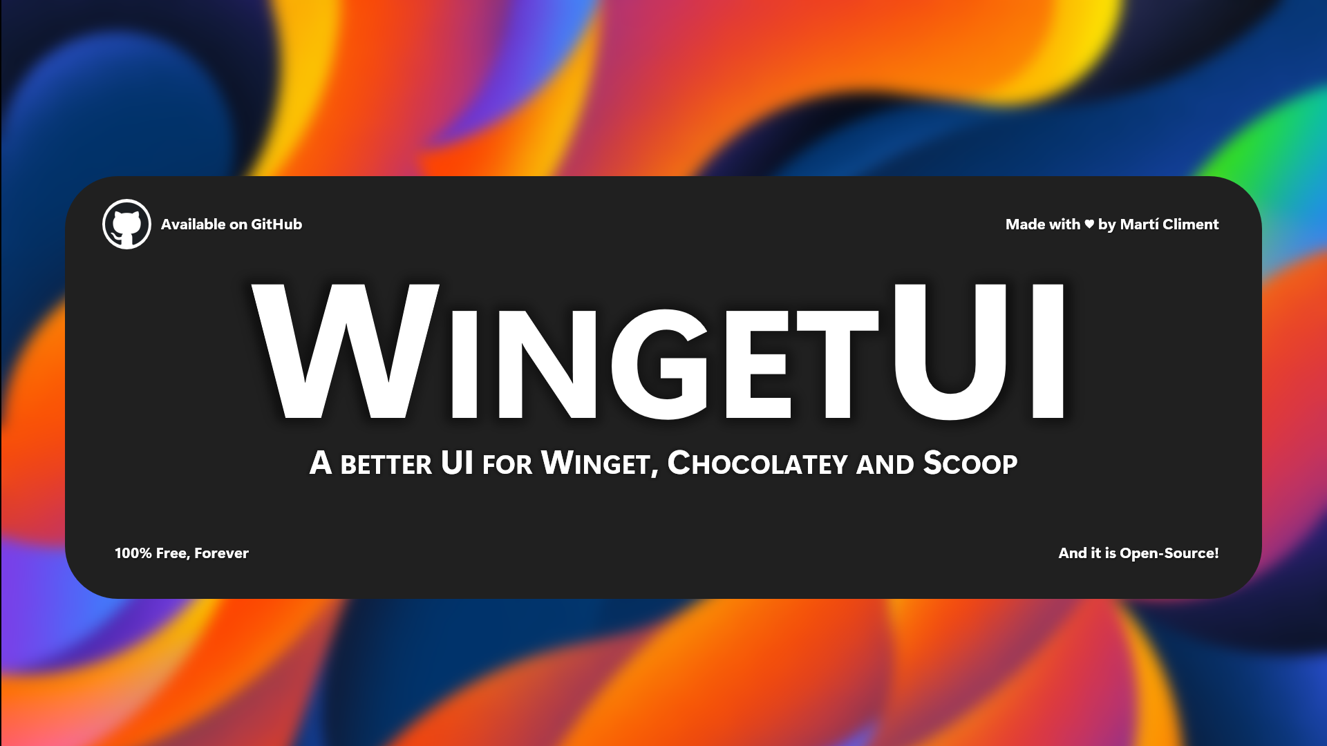 使用 WingetUI 来管理应用，集成 Winget、Scoop、Chocolatey 支持